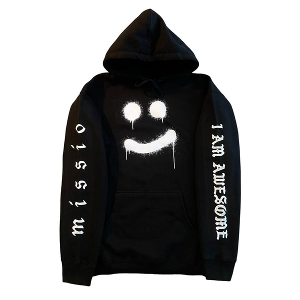 I Am Awesome ’Smiley Face’ Hoodie Black