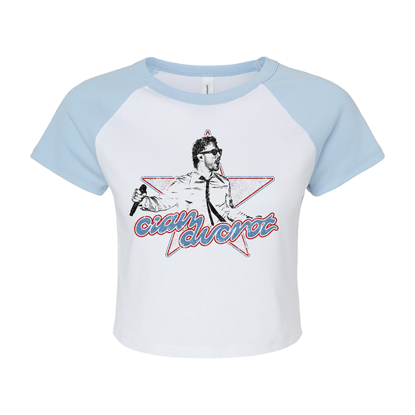 Profile Crop Top White and Blue