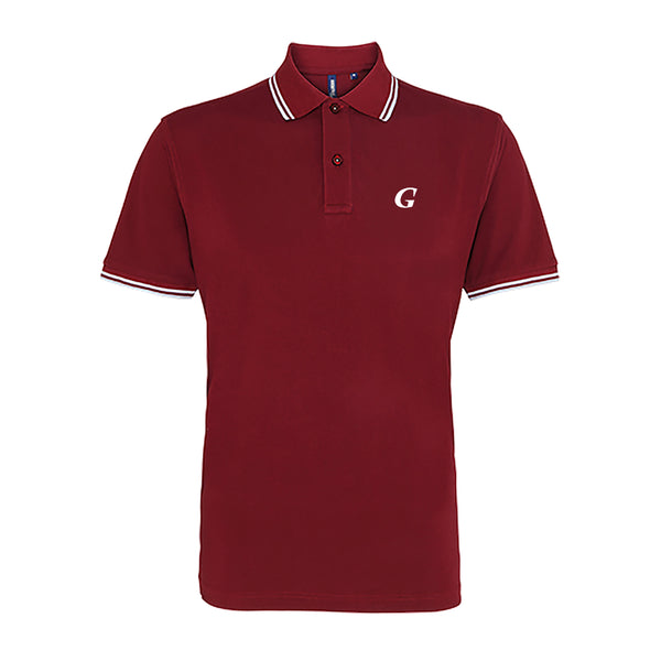 G Maroon & Sky Blue Tipped Polo Shirt