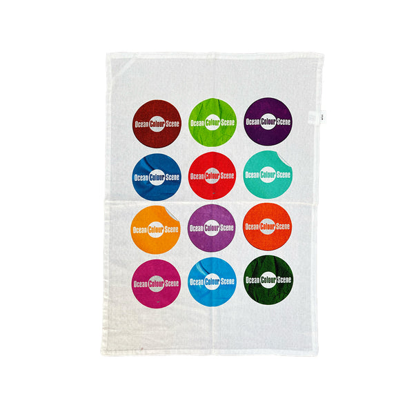 Record Tea Towel White