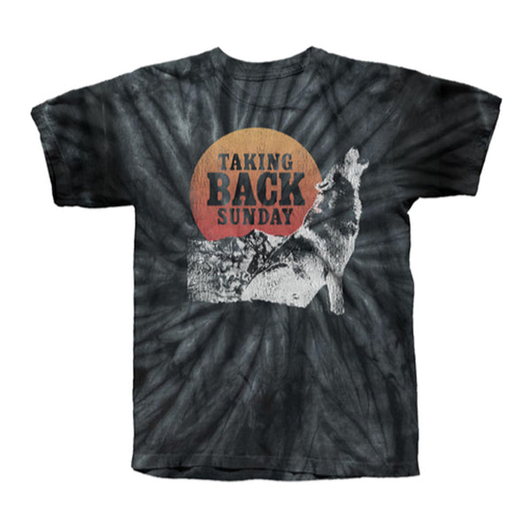 Black Spiral Wolf Tie Dye T-Shirt