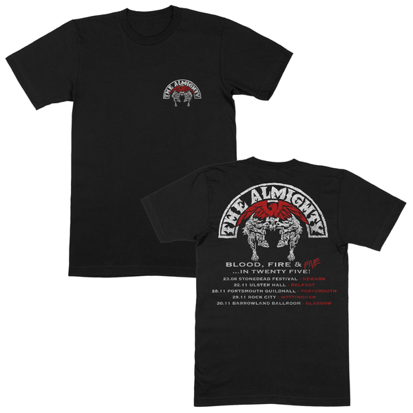 Blood Fire Five Tour T-Shirt B Black