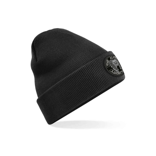 Rubber Patch Beanie Black