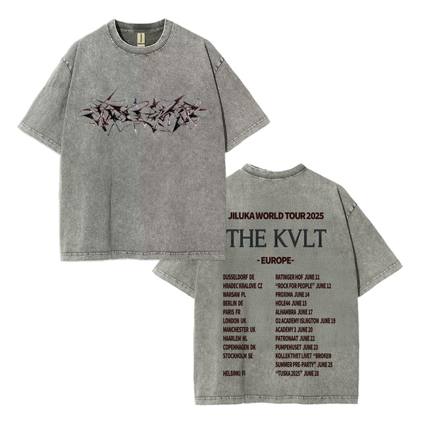 EU 2025 T3 T-Shirt Acid Wash Grey