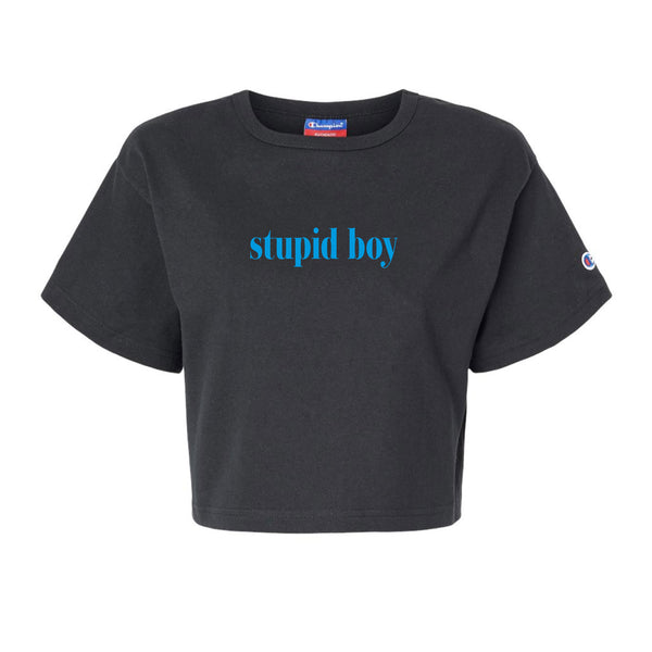 Stupid Boy Black Crop T-Shirt