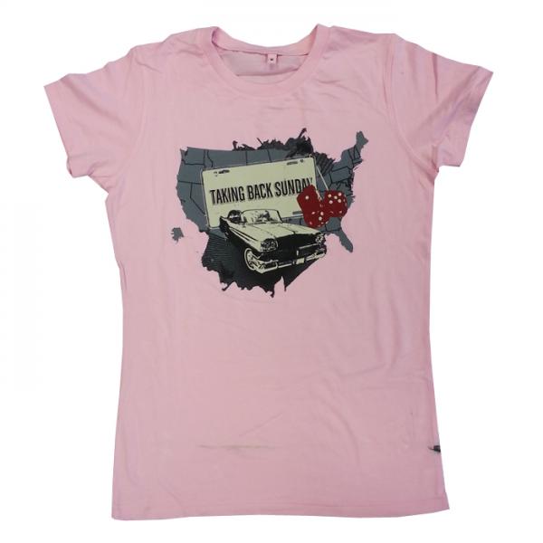 Ladies Pink Car T-Shirt